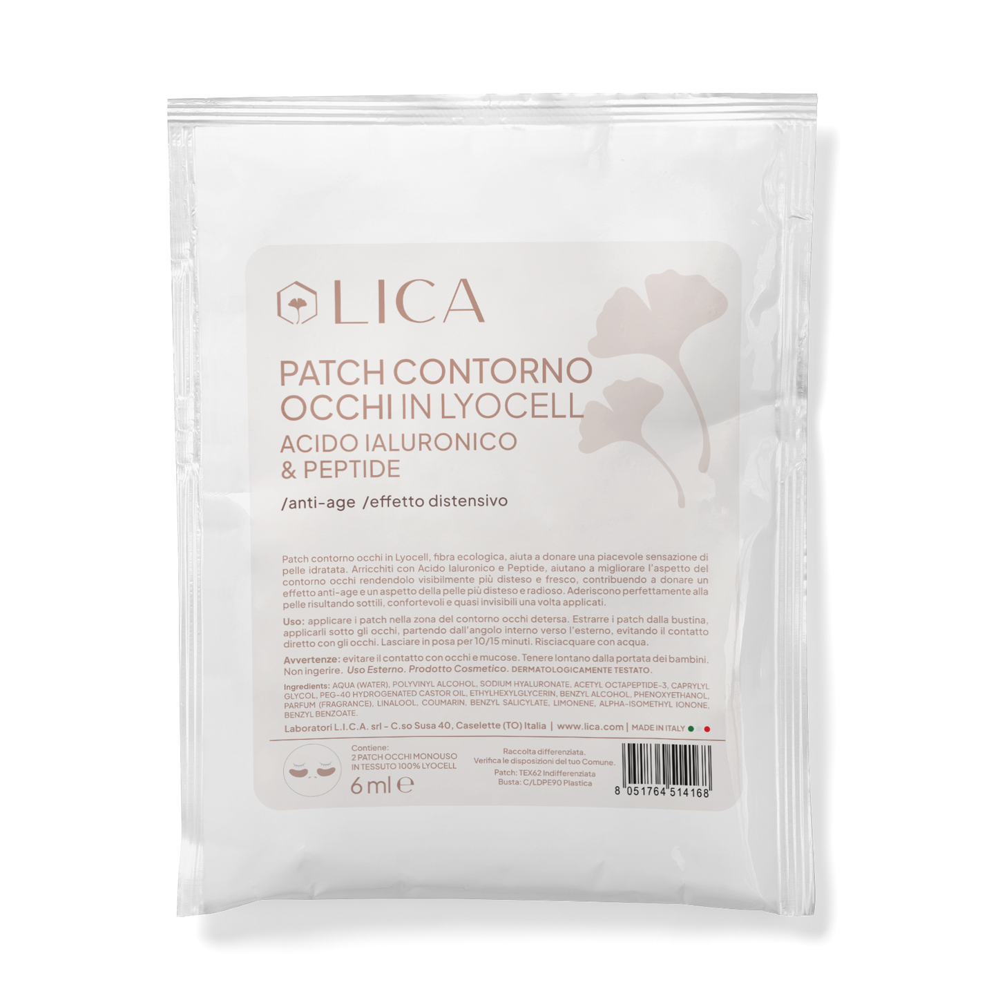 PATCH CONTORNO OCCHI IN LYOCELL Acido Ialuronico & Peptide