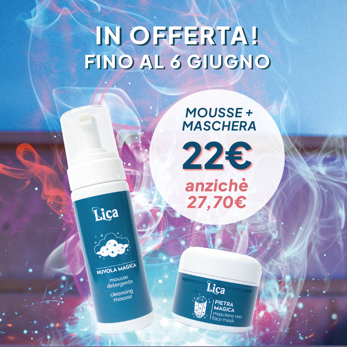 🔮 SET Linea Magica: Mousse Detergente + Maschera Purificante
