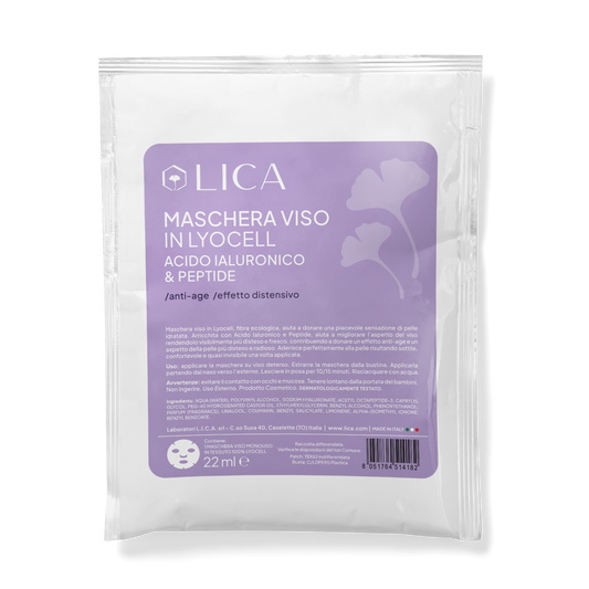 MASCHERA VISO IN LYOCELL Acido Ialuronico & Peptide