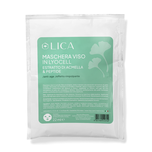 MASCHERA VISO IN LYOCELL Estratto di Acmella & Peptide