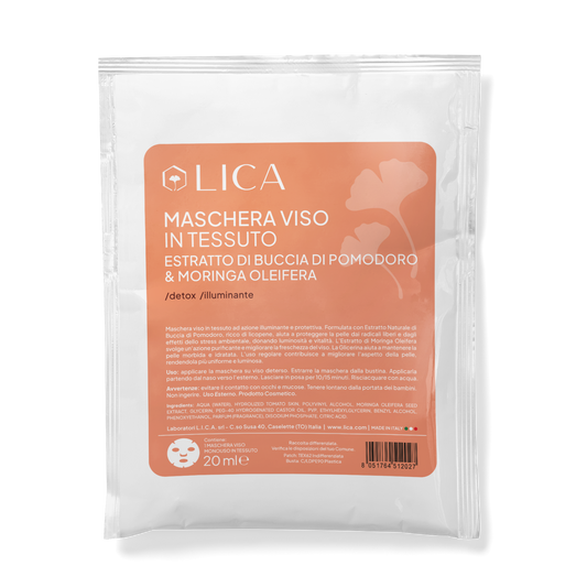 MASCHERA VISO IN TESSUTO Estratto di Buccia di Pomodoro & Moringa Oleifera
